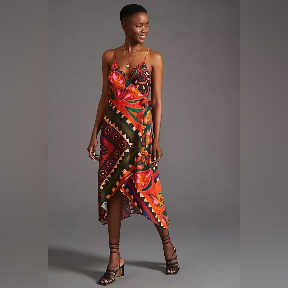 FARM Rio X Anthropologie Hanky Wrap Midi dress